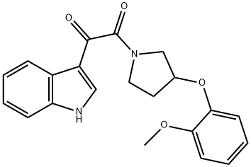 1-(INDOL-3-YLGLYOXYLOYL)-3-(O-METHOXYPHENOXY)PYRROLIDINE Struktur