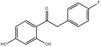 2-(4-Fluorophenyl)-1-(2,4-dihydroxyphenyl)ethanone Struktur