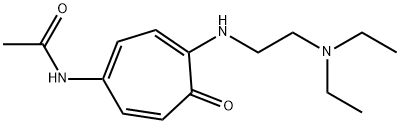 N-[4-[[2-(Diethylamino)ethyl]amino]-5-oxo-1,3,6-cycloheptatrien-1-yl]acetamide Struktur