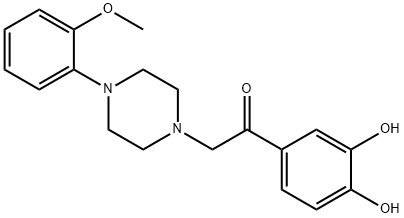 1-(3,4-dihydroxyphenyl)-2-[4-(2-methoxyphenyl)piperazin-1-yl]ethan-1-one  Struktur