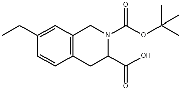 DL-2-BOC-7-(ETHYL)-1,2,3,4-TETRAHYDROISOQUINOLINE-3-CARBOXYLIC ACID Struktur