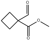 Cyclobutanecarboxylic acid, 1-formyl-, methyl ester (9CI) Struktur