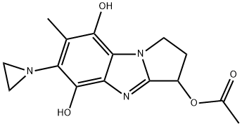 6-(1-aziridinyl)-2,3-dihydro-3-acetoxy-5,8-dihydroxy-7-methyl-1H-pyrrolo(1,2-a)benzimidazole Struktur