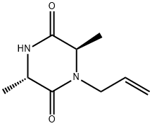 2,5-Piperazinedione,3,6-dimethyl-1-(2-propenyl)-,(3S-trans)-(9CI) Struktur