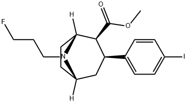 8-AZABICYCLO[3.2.1]OCTANE-2-CARBOXYLIC ACID, 8-(3-FLUOROPROPYL)-3-(4-IODOPHENYL)-, METHYL ESTER (1R,2S,3S,5S)- Struktur