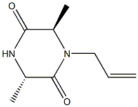 2,5-Piperazinedione,3,6-dimethyl-1-(2-propenyl)-,(2S-trans)-(9CI) Struktur