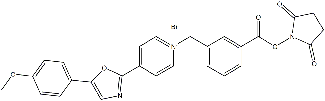 1-[3-(SUCCINIMIDYLOXYCARBONYL)BENZYL]-4-[5-(4-METHOXYPHENYL)-2-OXAZOLYL] PYRIDINIUM BROMIDE Struktur