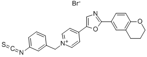 1-(3-ISOTHIOCYANATOBENZYL)-4-[2-(3,4-DIHYDRO-2H-1-BENZOPYRAN-6-YL)-5-OXAZOLYL]PYRIDINIUM BROMIDE Struktur