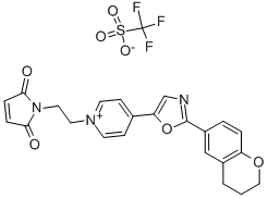 1-[2-(MALEIMIDO)ETHYL]-4-[2-(3,4-DIHYDRO-2H-1-BENZOPYRAN-6-YL)-5-OXAZOLYL]PYRIDINIUM TRIFLATE Struktur