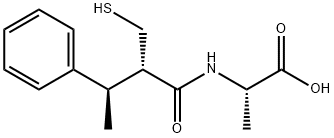 N-(2-(mercaptomethyl)-3-phenylbutanoyl)-L-alanine Struktur