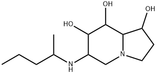 1,7,8-Indolizinetriol, octahydro-6-(1-methylbutyl)amino- Struktur