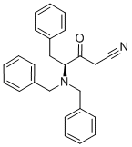 4-S-N,N-Dibenzylamino-3-oxo-5-phenyl-pentanonitrile Struktur