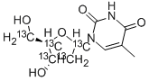 [1',2',3',4',5'-13C5]THYMIDINE Struktur