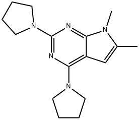 6,7-DIMETHYL-2,4-DI-1-PYRROLIDINYL-7H-PYRROLO[2,3-D]PYRIMIDINE HYDROCHLORIDE Struktur