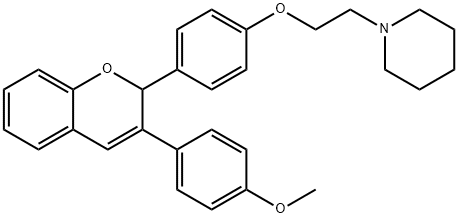 2-(4-(2-piperidinoethoxy)phenyl)-3-(4-methoxyphenyl)-2H-benzopyran Struktur