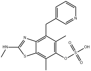 6-Benzothiazolol,  5,7-dimethyl-2-(methylamino)-4-(3-pyridinylmethyl)-,  hydrogen  sulfate  (ester)  (9CI) Struktur