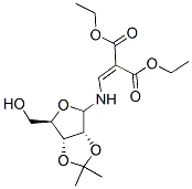 N-(2,2-diethoxycarbonylvinyl)-2,3-O-isopropylidene-D-ribofuranosylamine Struktur