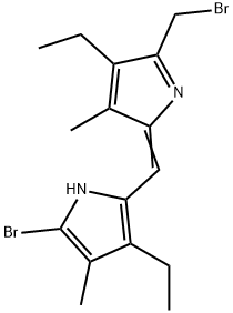 2-Bromo-5-[[5-(bromomethyl)-4-ethyl-3-methyl-2H-pyrrol-2-ylidene]methyl]-4-ethyl-3-methyl-1H-pyrrole Struktur