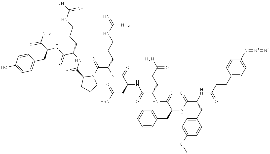 3-(4-AZIDOPHENYL)PROPIONYL-D-TYR(ME)-PHE-GLN-ASN-ARG-PRO-ARG-TYR-NH2 Struktur