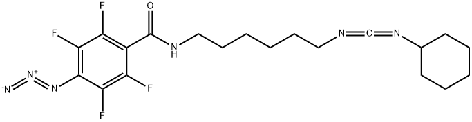 1-(6-(4-azido-2,3,5,6-tetrafluorobenzamido)hexyl)-3-cyclohexylcarbodiimide Struktur