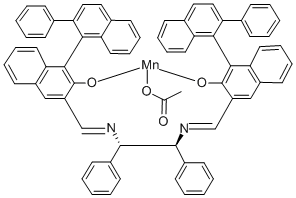 (1S,2S)-N,N'-BIS[(R)-2-HYDROXY-2'-PHENYL-1,1'-BINAPHTHYL-3-YLMETHYLENE]-1,2-DIPHENYLETHYLENEDIAMINATO MANGANESE(III) ACETATE Struktur