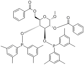 METHYL-ALPHA-D-GLUCOPYRANOSIDE-2,6-DIBENZOATE-3,4-DI(BIS(3,5-DIMETHYLPHENYL)PHOSPHINITE) Struktur