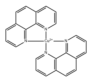 bis(1,10-phenanthroline)copper(2+) ion Struktur