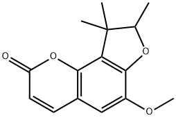 8,9-Dihydro-6-methoxy-8,9,9-trimethyl-2H-furo[2,3-h]-1-benzopyran-2-one Struktur