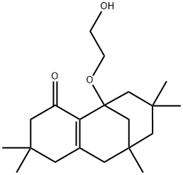 2,3,5,6,7,8,9,10-Octahydro-5-(2-hydroxyethoxy)-2,2,7,7,9-pentamethyl-5,9-methanobenzocycloocten-4(1H)-one Struktur