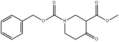 4-Oxo-1,3-piperidinedicarboxylic acid 1-benzyl ester 3-methyl ester Struktur