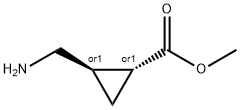 Cyclopropanecarboxylic acid, 2-(aminomethyl)-, methyl ester, trans- (9CI) Struktur