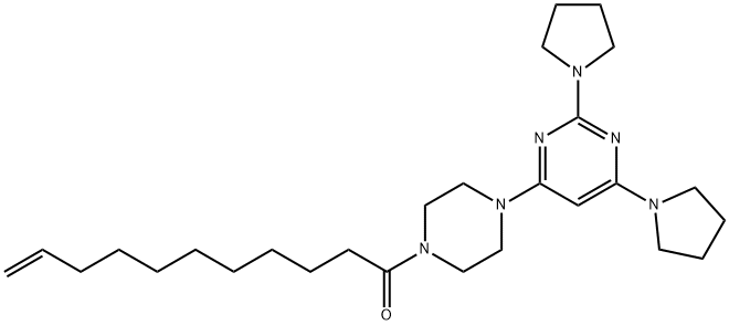 1-[4-(2,6-dipyrrolidin-1-ylpyrimidin-4-yl)piperazin-1-yl]undec-10-en-1 -one Struktur