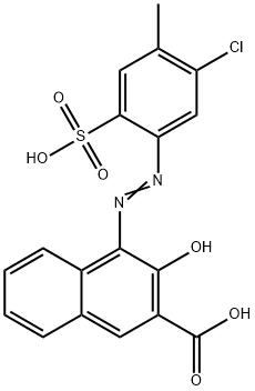 4-[(5-chloro-4-methyl-2-sulphophenyl)azo]-3-hydroxy-2-naphthoic acid Struktur