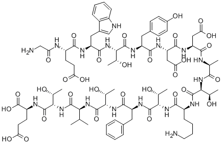 H-GLY-GLU-TRP-THR-TYR-ASP-ASP-ALA-THR-LYS-THR-PHE-THR-VAL-THR-GLU-OH Struktur