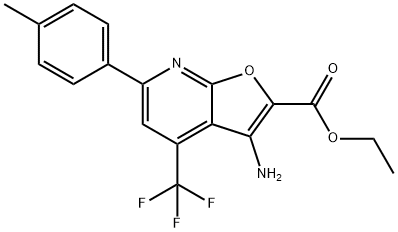 ETHYL 3-AMINO-4-(TRIFLUOROMETHYL)-6-P-TOLYLFURO[2,3-B]PYRIDINE-2-CARBOXYLATE Struktur