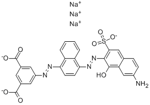 5-4-(7-Amino-1-hydroxy-3-sulfonaphthalen-2-ylazo)naphthalen-1-ylazoisophthalicacidtrisodiumsalt Struktur