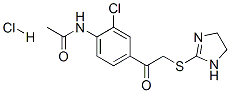 N-[2-chloro-4-[2-(4,5-dihydro-1H-imidazol-2-ylsulfanyl)acetyl]phenyl]a cetamide hydrochloride Struktur