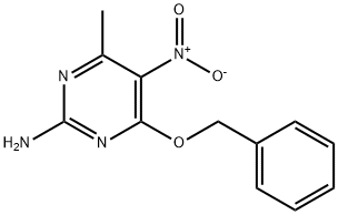 2-Pyrimidinamine, 4-methyl-5-nitro-6-(phenylmethoxy)- Struktur