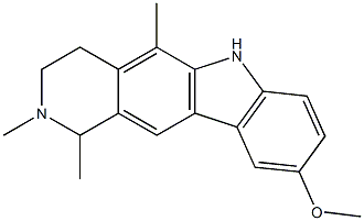 (+)-2,3,4,6-tetrahydro-9-methoxy-1,2,5-trimethyl-1H-pyrido[4,3-b]carbazole Struktur