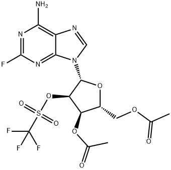 3’,5’-Di-O-acetyl-2-fluoro-2’-O-trifluoro-methanesulfonyladenosine Struktur