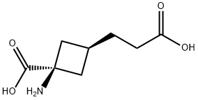 Cyclobutanepropanoic acid, 3-amino-3-carboxy-, trans- (9CI) Struktur