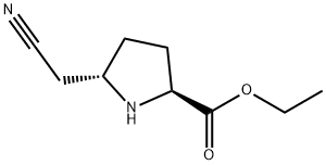 L-Proline, 5-(cyanomethyl)-, ethyl ester, trans- (9CI) Struktur