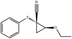 Cyclopropanecarbonitrile, 2-ethoxy-1-(phenylthio)-, cis- (9CI) Struktur