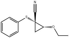 Cyclopropanecarbonitrile, 2-ethoxy-1-(phenylthio)-, trans- (9CI) Struktur