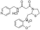 3-Thiazolidinepropanamide, 2-((2-methoxyphenoxy)methyl)-beta-oxo-N-(4- pyridinylmethyl)-, hydrochloride, hydrate (1:1:1) Struktur