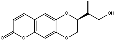 2,3-Dihydro-2-[1-(hydroxymethyl)ethenyl]-7H-pyrano[2,3-g]-1,4-benzodioxin-7-one Struktur