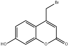 4-(bromomethyl)-7-hydroxy-chromen-2-one Struktur