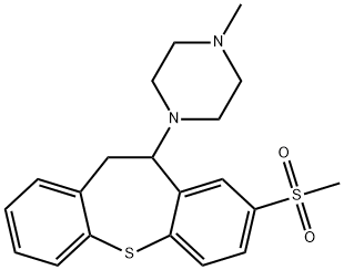 1-(10,11-Dihydro-8-(methylsulfonyl)dibenzo(b,f)thiepin-10-yl)-4-methyl piperazine Struktur