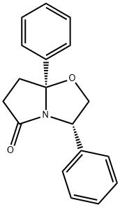 (3S-CIS)-(+)-TETRAHYDRO-3,7A-DIPHENYLPYRROLO[2,1-B]OXAZOL-5(6H)-ONE Struktur