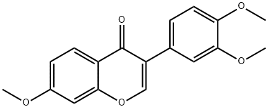 4H-1-Benzopyran-4-one, 3-(3,4-dimethoxyphenyl)-7-methoxy- Struktur